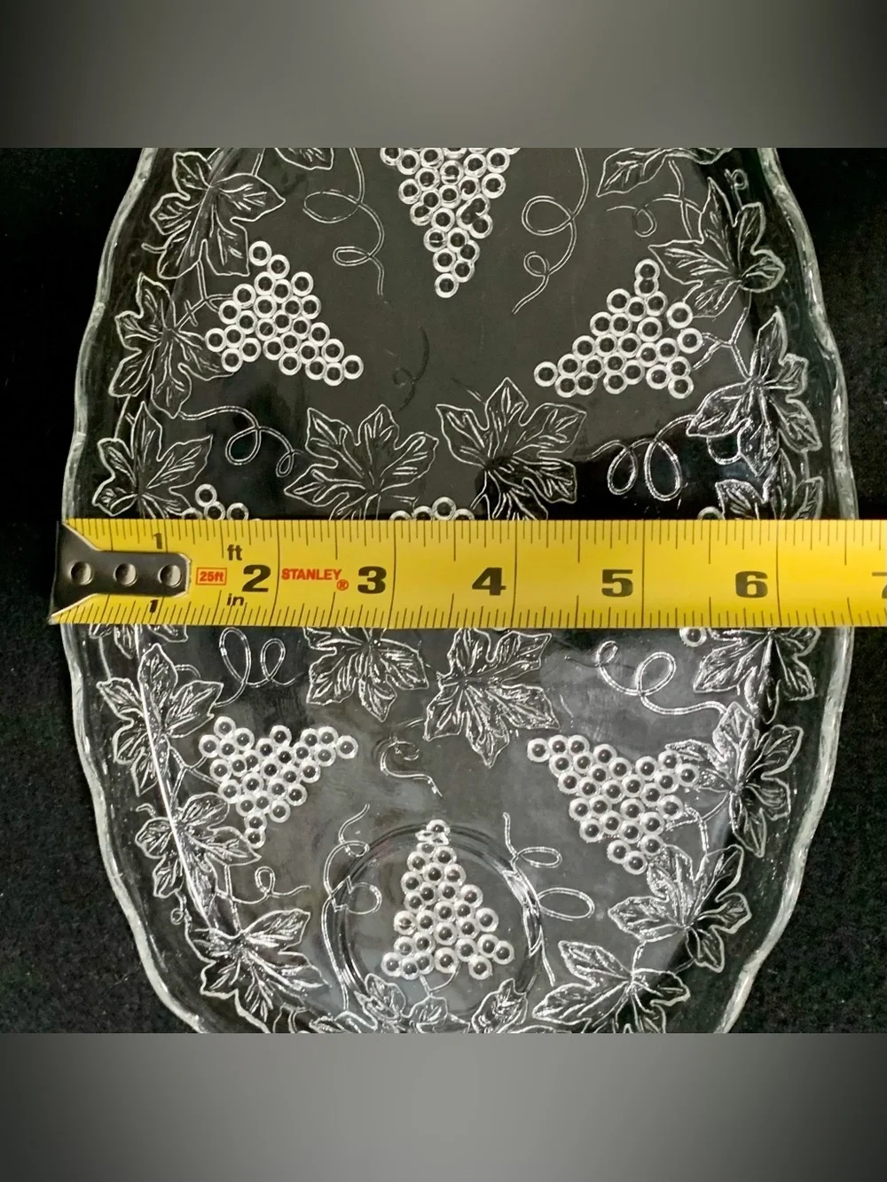 🔍 Vintage Anchor Hocking Serva-Snack Grape & Leaf Sets — (2) Trays + (2) Cups